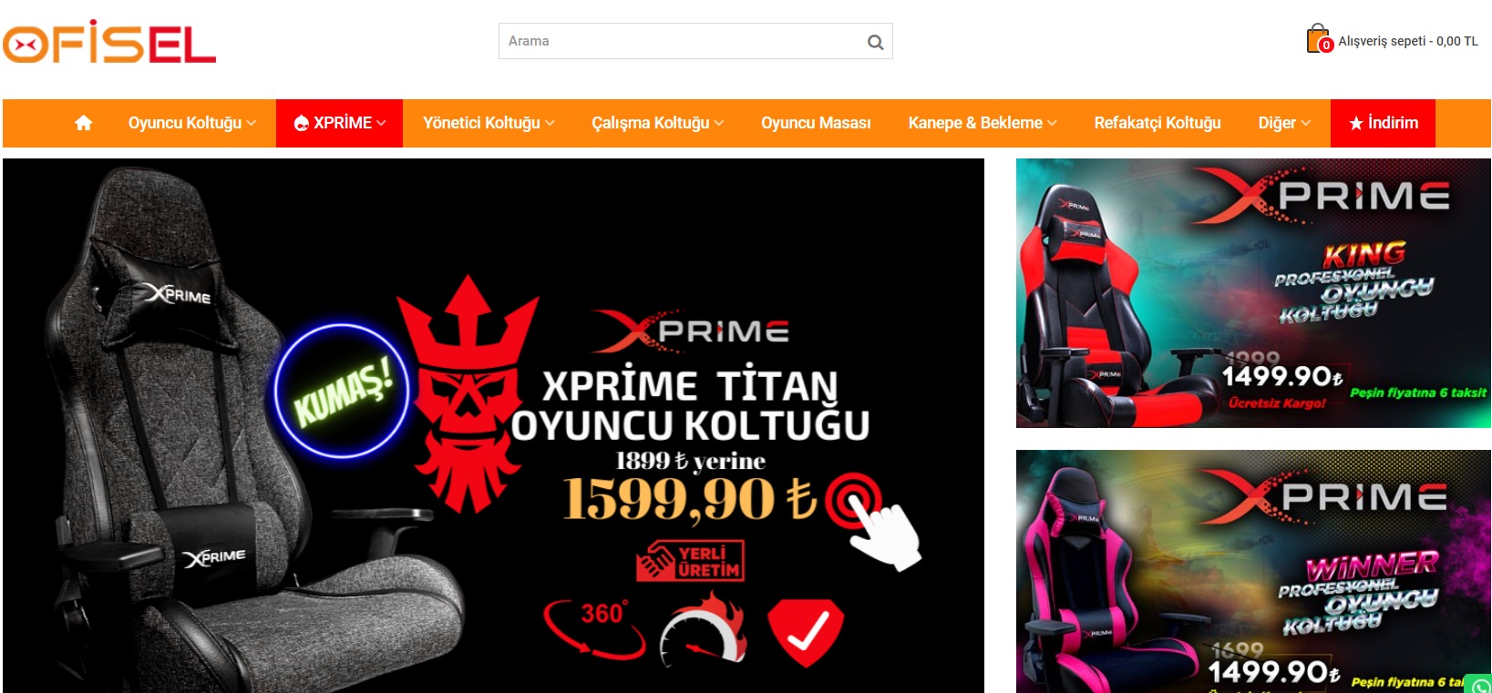 XPrime Oyuncu Koltuğu