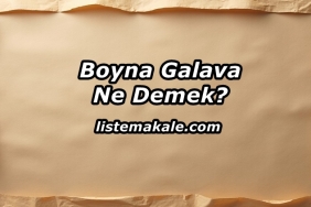 Boyna Galava Ne Demek?