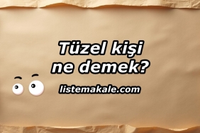 Tüzel Kişi Ne Demek?
